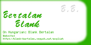 bertalan blank business card